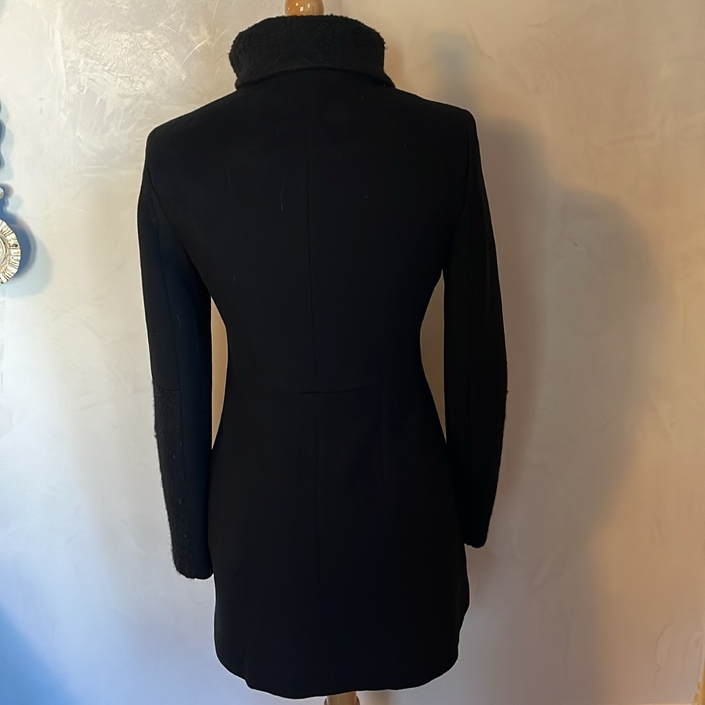 Laundry by Shelli Secal Black Wool Blend Coat w/oversized collar Size Small - Picture 6 of 15